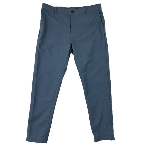 Banana Republic Men Blue Straight Leg Flat Front Pants Sz 38x32 - Picture 1 of 5